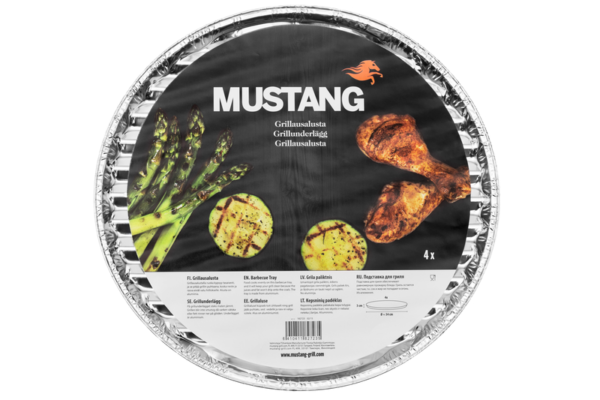 Mustang folie bbq schaal rond 4 stuks verpakking